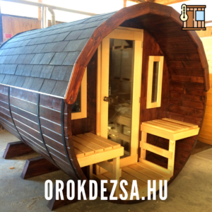 Finn hordó szauna 4-6 személyes fa tüzelésű kályhával